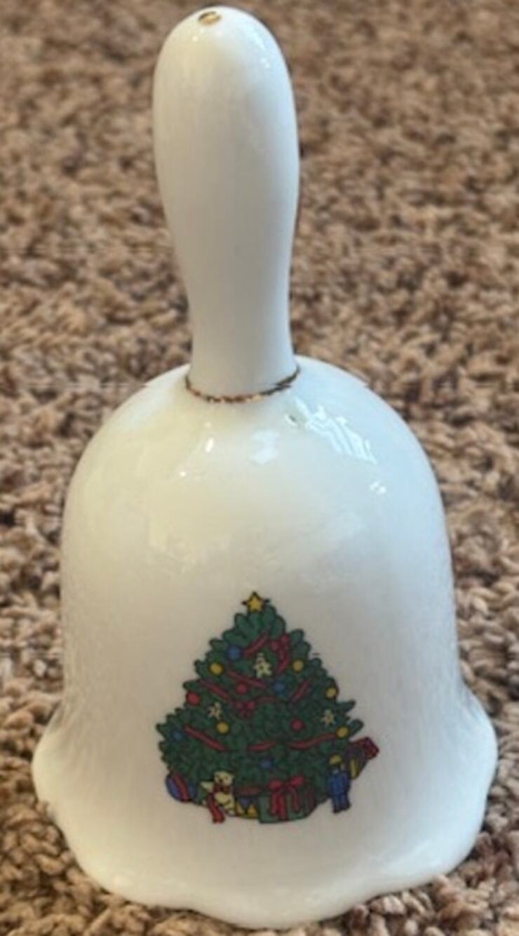 Vintage Spode Style Christmas Bell Porcelain Holiday Decor